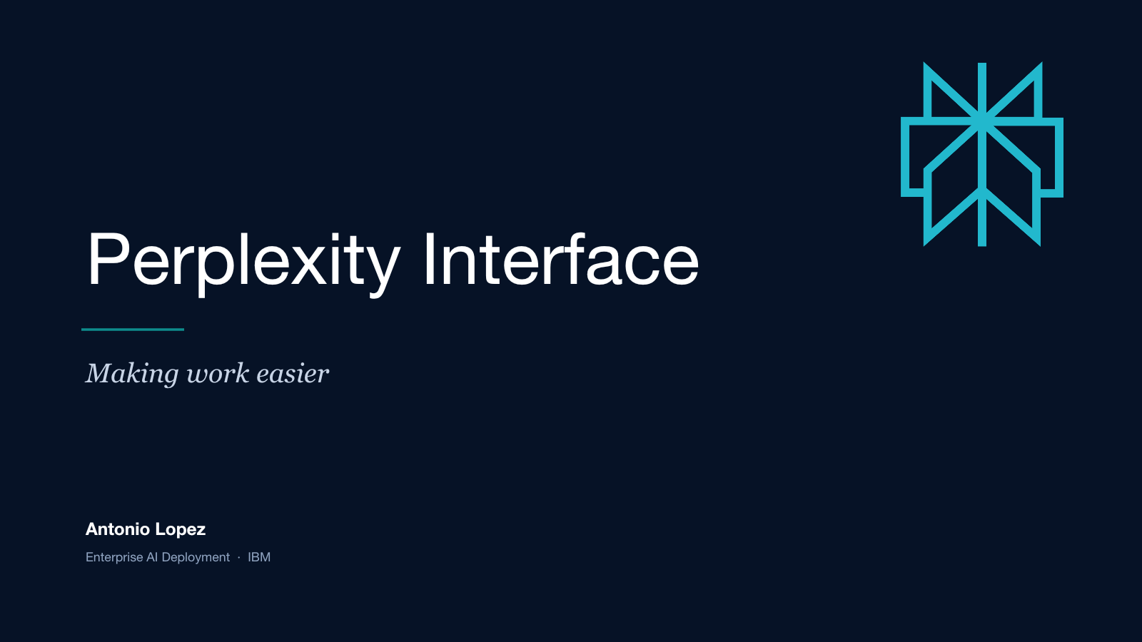 Slide 1: Perplexity Interface